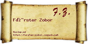 Fürster Zobor névjegykártya